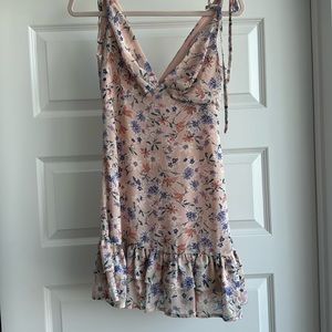 Pink lily mini dress - adjustable straps